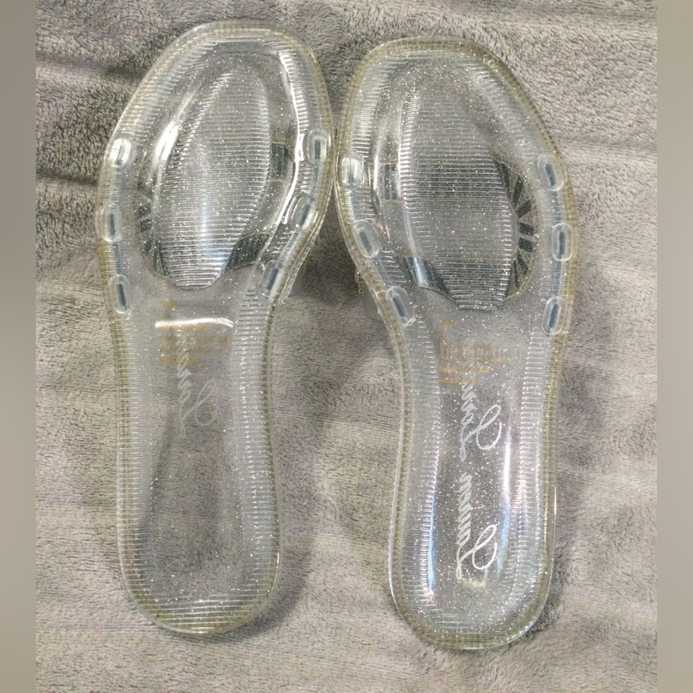 Lauren Lorraine Jane Clear Rhinestone Embellished Jelly Sandal Size 6 - Picture 6 of 10